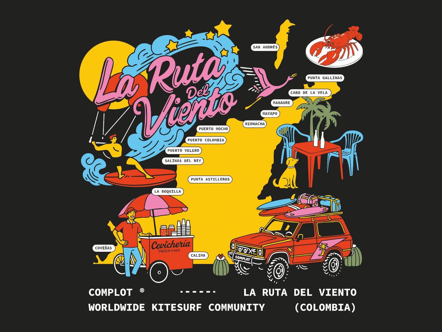 Camiseta La Ruta del Viento Black