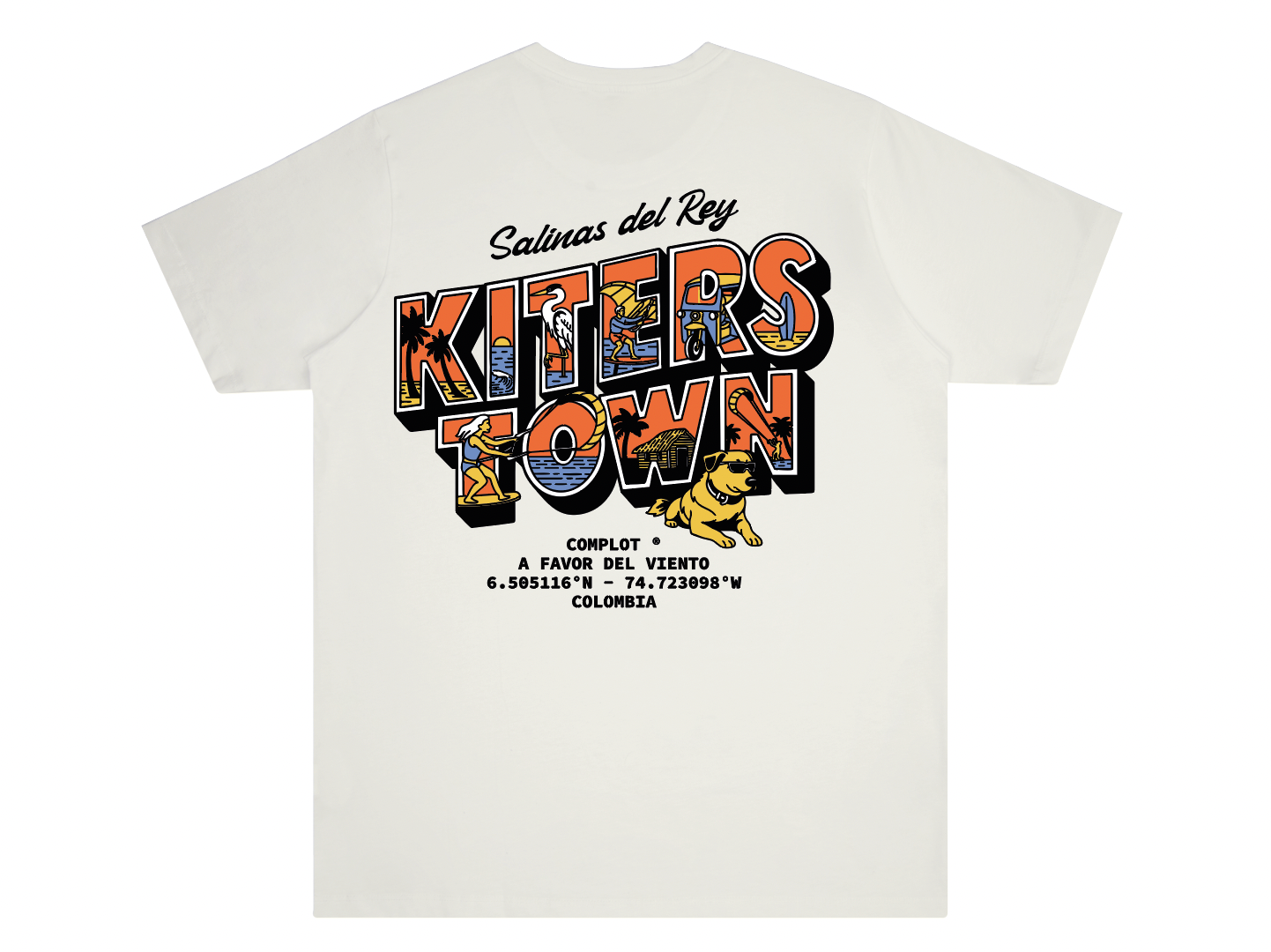 Camiseta Kiters Town Off White 150 grms