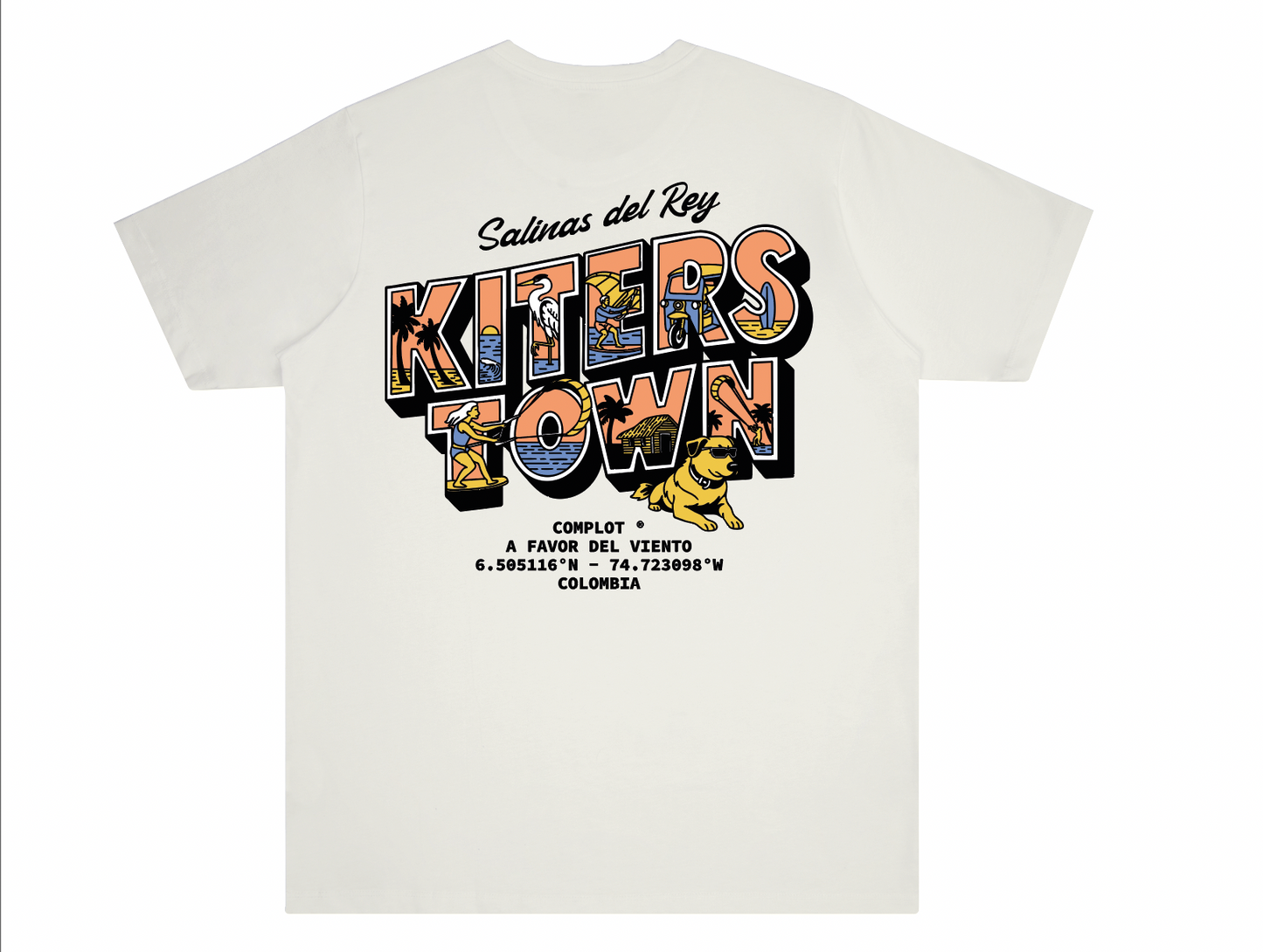 Camiseta Kiters Town Off White 180 grms