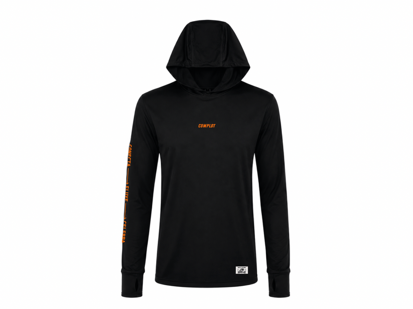 Rash con Capucha Microfibra Logo Naranja